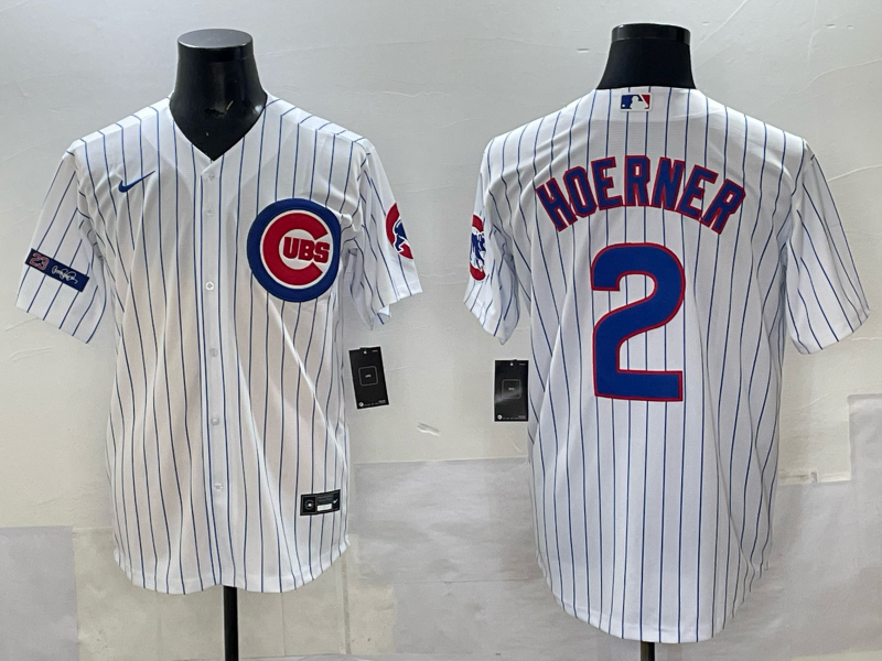 Men Chicago Cubs #2 Hoerner white 2025 Nike MLB Jersey 003->miami marlins->MLB Jersey